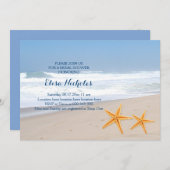 ヒトデのペア結婚シーサイドブライダルシャワー 招待状 (正面/裏面)