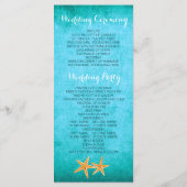 ヒトデのペア&ベールビーチ結婚式プログラム プログラム (裏面)