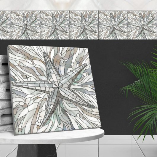 ヒトデのモザイクアート – 真珠の母 タイル