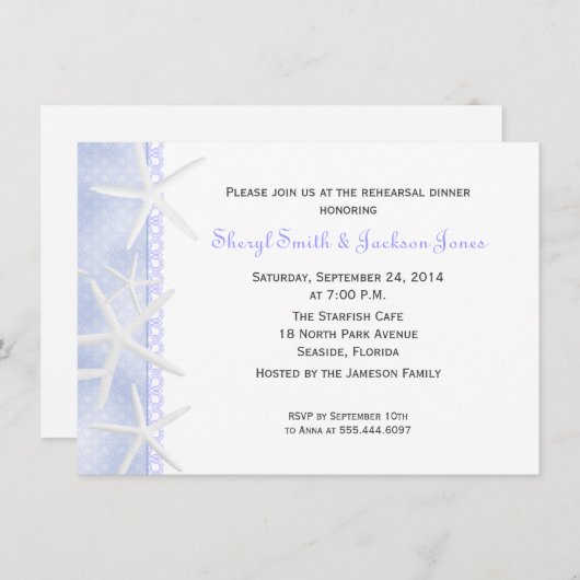 ヒトデのリハ結婚ーサルディナー 招待状 (正面/裏面)