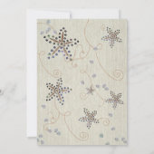 ヒトデの優雅なビーチリネン結婚式招待状 招待状 (裏面)