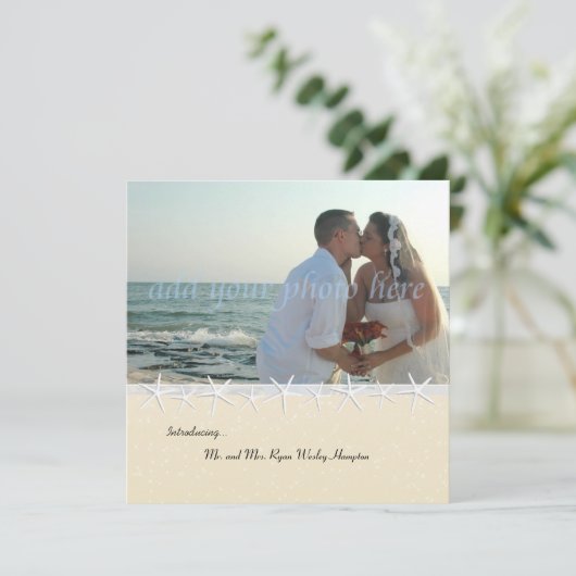 ヒトデの写真の結婚披露宴の招待状だけ 招待状 (スタンド正面)