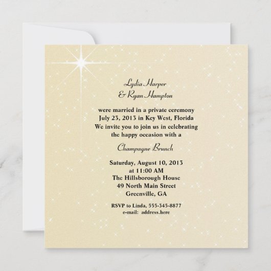 ヒトデの写真の結婚披露宴の招待状だけ 招待状 (裏面)