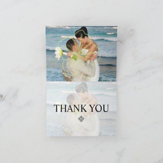 ヒトデの写真/ノートカードありがとう サンキューカード (内部)