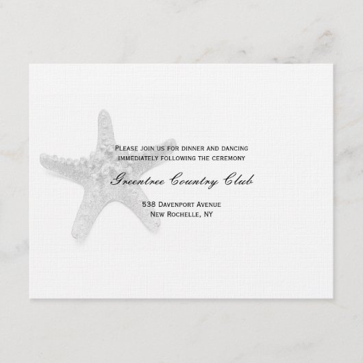 ヒトデの受付カード - ブラック エンクロージャーカード (正面)