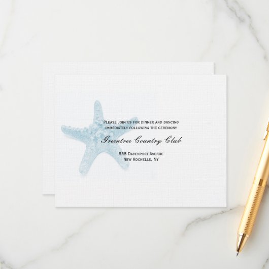 ヒトデの受付カード - 青 エンクロージャーカード (正面/裏面インサイチュ)