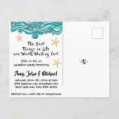 ヒトデの採用のパーティーの発表 インビテーションポストカード (裏面)