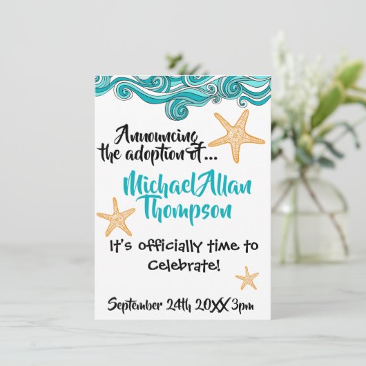 ヒトデの採用のパーティーの発表 招待状 (スタンド正面)