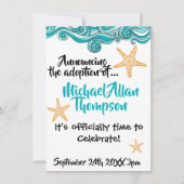 ヒトデの採用のパーティーの発表 招待状 (正面)