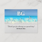 ヒトデの楽園の青海原の熱帯テーブル プレイスカード (裏面)