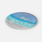 ヒトデの楽園の青海原の熱帯ビーチ ペーパープレート (アングル)