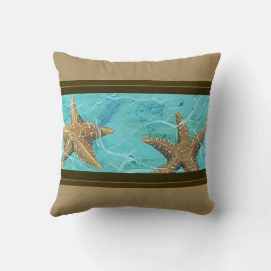 ヒトデの楽園デザイナー装飾用クッション16" x 16" クッション (裏面)