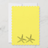 ヒトデの模様黄色カラフル黒結婚色 招待状 (裏面)