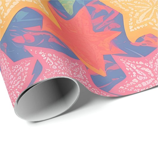 ヒトデの水の色のパカラフルタパーソナライズされたーン ラッピングペーパー (ロールコーナー)