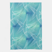ヒトデの水の青いビーチの台所タオル キッチンタオル (縦)