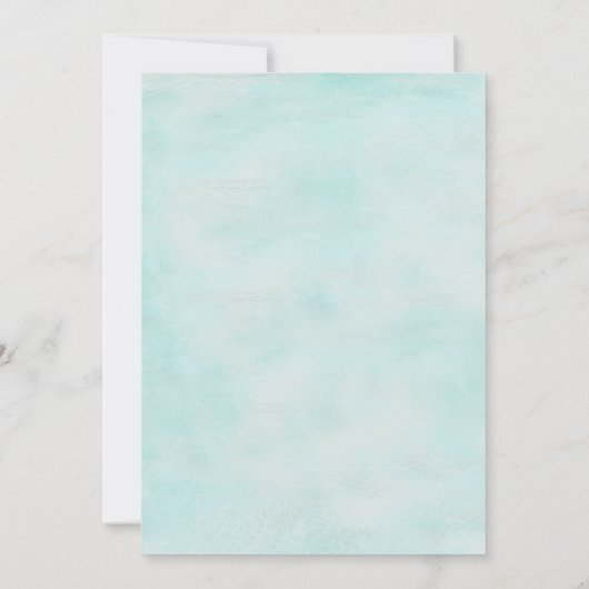 ヒトデの水彩先ビーチ結婚式 セーブザデート (裏面)