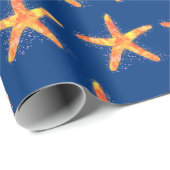 ヒトデの水彩模様 ラッピングペーパー (ロールコーナー)