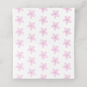 ヒトデの波がピンクのビーチの客の場所を示すカードを渦巻く プレイスカード (内部開封)