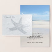 ヒトデの海の夏のビーチのテーマの結婚式の感謝 箔カード (ディスプレー)