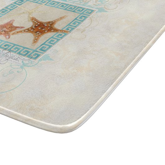 ヒトデの海の貝の海のギリシャの主パターンビーチ カッティングボード (角)