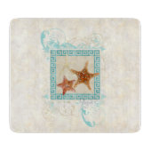 ヒトデの海の貝の海のギリシャの主パターンビーチ カッティングボード (正面)