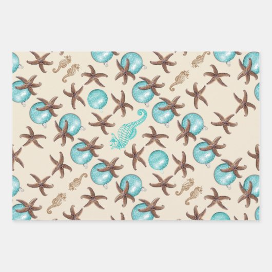 ヒトデの海の馬クリスマスプレゼント包装シート ラッピングペーパーシート (正面2)