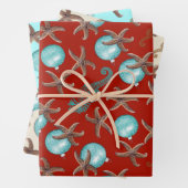 ヒトデの海の馬クリスマスプレゼント包装シート ラッピングペーパーシート (インサイチュ)