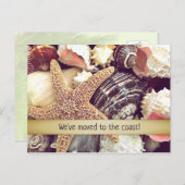 ヒトデの海岸の家の新しい住所のお知らせ ポストカード (正面/裏面)