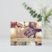 ヒトデの海岸の家の新しい住所のお知らせ ポストカード (スタンド正面)