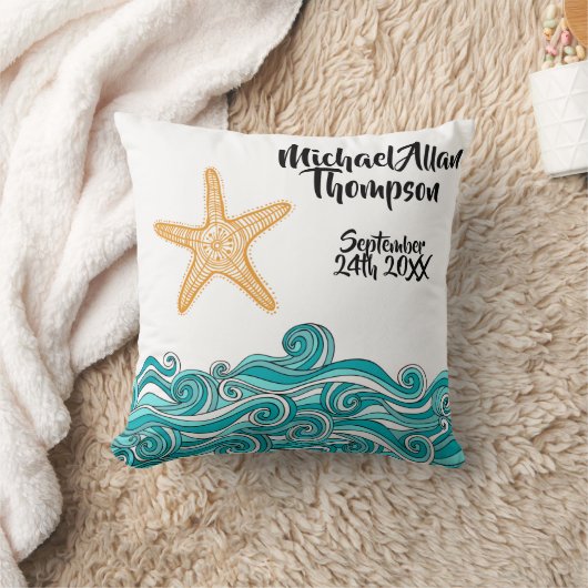 ヒトデの物語の採用のパーソナライズな枕 クッション (ブランケット)