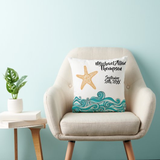 ヒトデの物語の採用のパーソナライズな枕 クッション (椅子)