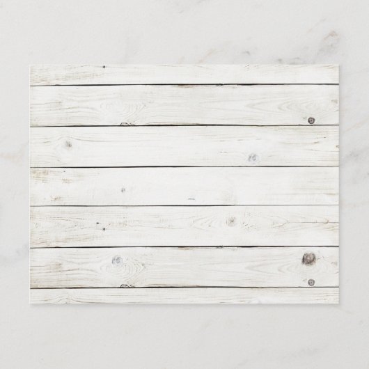 ヒトデの白塗り木材ビーチウェディングコレクション エンクロージャーカード (裏面)