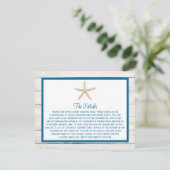 ヒトデの白塗り木材ビーチウェディングコレクション エンクロージャーカード (スタンド正面)