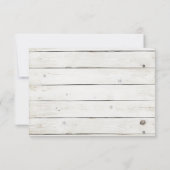 ヒトデの白塗り木材ビーチウェディングコレクション 出欠カード (裏面)