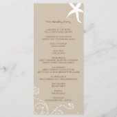 ヒトデの目的地ビーチ結婚式プログラム プログラム (裏面)