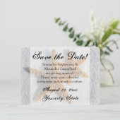 ヒトデの砂のビーチ、結婚式の日時を知らせる 招待状 (スタンド正面)