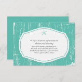 ヒトデの素朴なビーチ結婚式 エンクロージャーカード (正面/裏面)