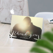 ヒトデの結婚式の写真のエレガントな原稿は感謝していしています サンキューカード