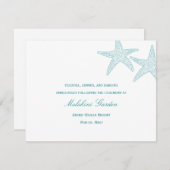 ヒトデの結婚式の受付カード - ターコイズ エンクロージャーカード (正面/裏面)