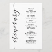 ヒトデの結婚式の歓迎の手紙及び旅程カード プログラム (裏面)