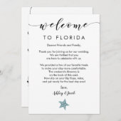 ヒトデの結婚式の歓迎の手紙及び旅程カード プログラム (正面/裏面)