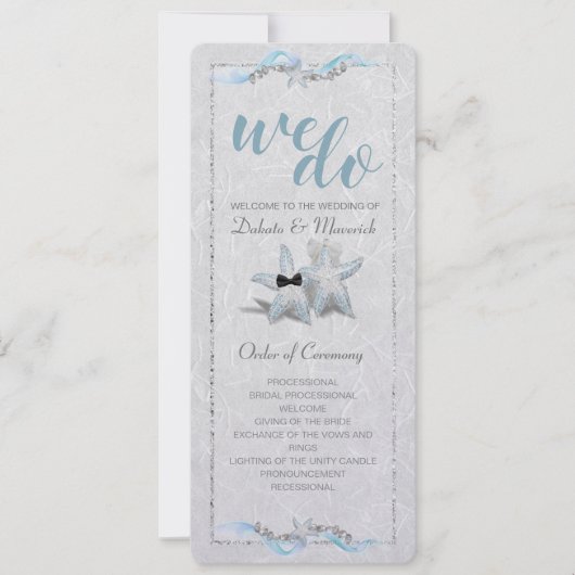 ヒトデの結婚式プログラム 招待状 (正面)