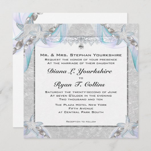 ヒトデの結婚式招待状 招待状 (正面/裏面)