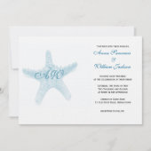 ヒトデの結婚式招待状-青 招待状 (正面)