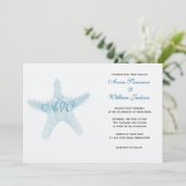 ヒトデの結婚式招待状-青 招待状 (スタンド正面)