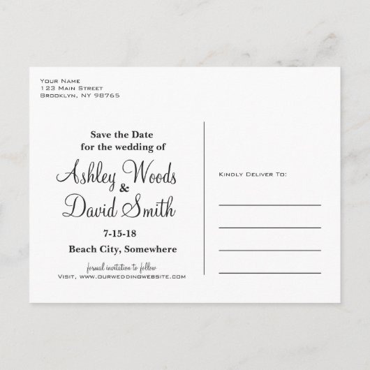 ヒトデの結婚指輪は日付を救います 案内ポストカード (裏面)