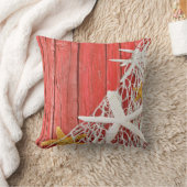 ヒトデの網のビーチ木|珊瑚 クッション (ブランケット)