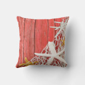 ヒトデの網のビーチ木|珊瑚 クッション (裏面)