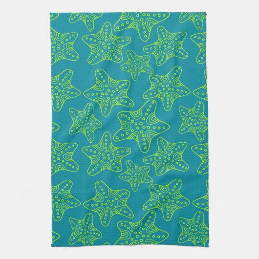 ヒトデの群集パターン キッチンタオル (縦)