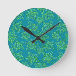 ヒトデの群集パターン ラウンド壁時計